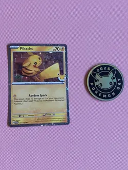 2026 Pikachu 051/162 Pokemon Day 30th Anniversary Stamped Promo TCG Plus Coin - Image 1