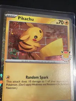 Pikachu 051/162 Stamped 2026 Pokemon Day 30th Anniversary Promo Cosmos w/ SWIRL - Image 1