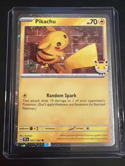 Pikachu 051/162 Stamped 2026 Pokemon Day 30th Anniversary Promo Cosmos w/ SWIRL - Image 2