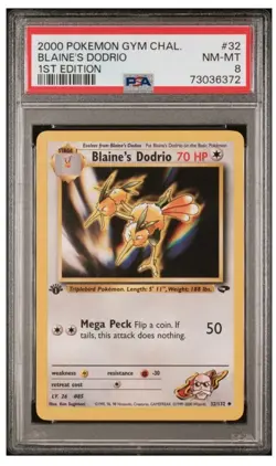 2000 Pokemon 1st Edition Blaine's Dodrio Gym Challenge PSA 8 - Image 1