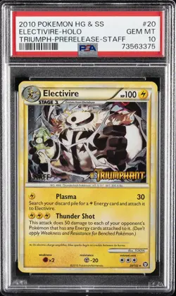 2010 POKEMON HEARTGOLD & SOULSILVER TRIUMPHANT #20 ELECTIVIRE-HOLO PSA 10 - Image 1