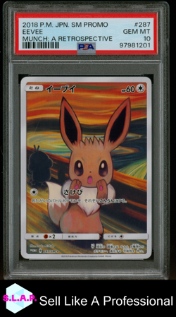 EEVEE MUNCH: A RETROSPECTIVE POKEMON JAPANESE SM PROMO 2018 287 PSA 10 - Image 1