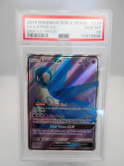 Pokemon Sm-Unified Minds Latios GX 223/236 PSA 10 Full Art Holo English 2019 - Image 1