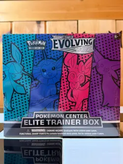 Pokemon Center Exclusive TCG Sword Shield Evolving Skies ETB Elite Trainer Box - Image 1