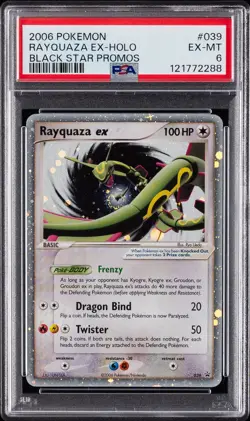 2006 POKEMON BLACK STAR PROMOS #039 RAYQUAZA EX-HOLO PSA 6 - Image 1