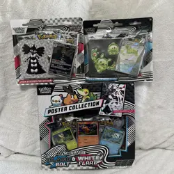 Pokemon TCG Black Bolt White Flare Tech Sticker Collections + Poster Collection - Image 1