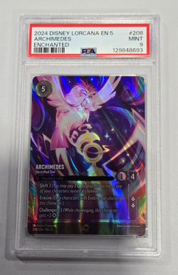 2024 DISNEY LORCANA EN 5-SHIMMERING SKIES ENCHANTED ARCHIMEDES PSA 9 - Image 1