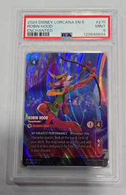 2024 DISNEY LORCANA EN 5 ROBIN HOOD SHARPSHOOTER ENCHANTED PSA 9 - Image 1