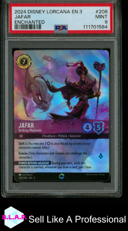 JAFAR DISNEY LORCANA 208/204 2024 INTO THE INKLANDS ENCHANTED ENGLISH PSA 9 - Image 1