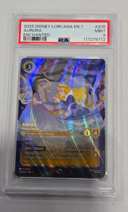 Disney Lorcana TCG Aurora Waking Beauty (Enchanted) 205/204 PSA 9 - Image 1