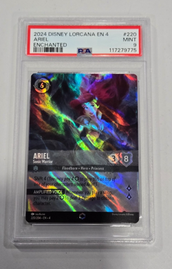 2024 DISNEY LORCANA EN 4-URSULA'S RETURN ENCHANTED ARIEL - SONIC WARRIOR PSA 9 - Image 1