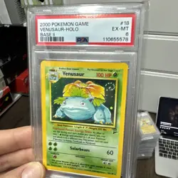 Pokemon TCG Venusaur Holo Rare Card 18/130 2000 Base Set 2, PSA 6 - Image 2