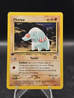 Pokemon TCG Phanpy 43/111 1st Edition Neo Genesis Regular Uncommon MP - Image 1