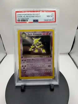 2000 Pokemon Holo 1st First EDITION Team Rocket # 1 DARK ALAKAZAM PSA 8 NM💎 - Image 1