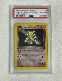 PSA 8 2000 Pokemon Rocket #1 Dark Alakazam-Holo 1st Edition - Image 1