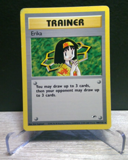 Erika Trainer 100/132 Gym Heroes Unlimited Rare WotC Vintage Pokemon Card LP/NM - Image 1