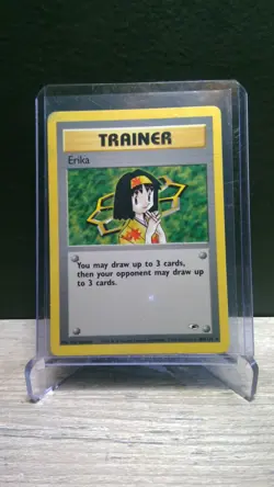 Erika Trainer 100/132 Gym Heroes Unlimited Rare WotC Vintage Pokemon Card LP/NM - Image 3