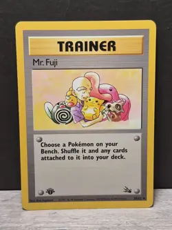 Pokemon TCG Mr. Fuji - Fossil 1st Edition 58/62 - Rare Trainer Card - Image 1