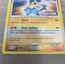 Lucario 6/130 Diamond & Pearl Burger King Promo Reverse Holo Pokemon TCG Card - Image 3