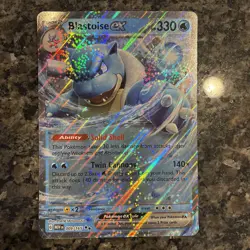 Pokemon Mew-151 Blastoise ex 009/165 Jumbo Card NM - Image 1
