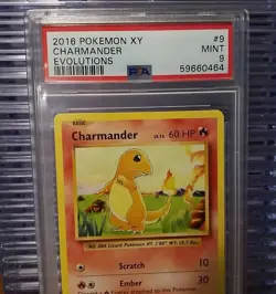 Charmander 9/108 XY Evolutions Graded PSA 9 Mint 2016 Pokemon Card Slab - Image 2