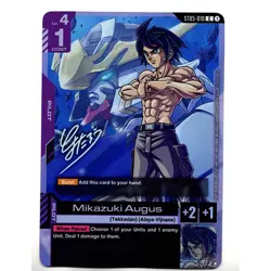 Gundam Card Game Mikazuki Augus ST05-010 Release Event Promo FOIL UNPLAYED - Image 1