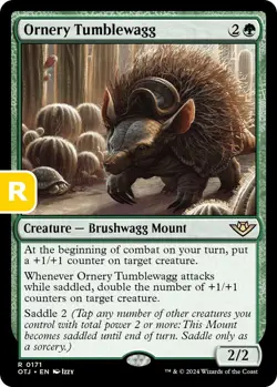 MTG Ornery Tumblewagg OTJ R Creature Brushwagg Mount NM - Image 1