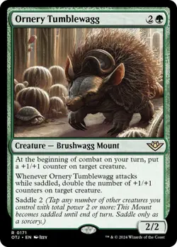 MTG Ornery Tumblewagg OTJ R Creature Brushwagg Mount NM - Image 2