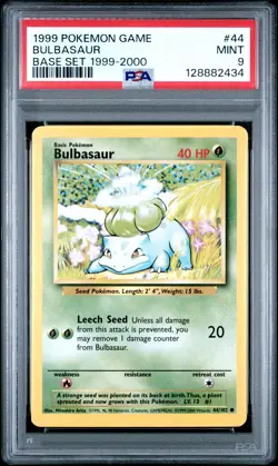 1999 POKEMON GAME BASE SET 1999-2000 #44 BULBASAUR PSA 9 - Image 1