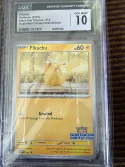 Pokemon Pikachu 2024 Illustration Contest Promo SVP214 CGC 10 Gem Mint - Image 1