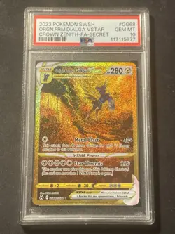 Pokemon TCG Origin Forme Dialga VSTAR GG68/GG70 Crown Zenith Secret Rare PSA 10 - Image 1