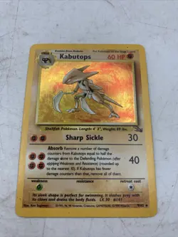 Pokemon TCG Kabutops Fossil Set 9/62 Unlimited Holo Rare LP 1999 - Image 4