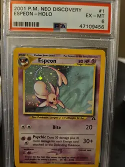 2001 POKEMON NEO DISCOVERY #1 ESPEON-HOLO PSA 6 - Image 1