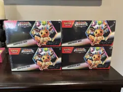 4x Pokemon TCG Scarlet & Violet Prismatic Evolutions Surprise Box Factory Sealed - Image 1