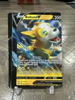 Boltund V - 067/192 - Pokemon Rebel Clash Sword & Shield Error Miscut - Image 1