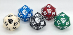 MTG D20 LIFE COUNTER DICE COMPLETE SET of 5, Magic the Gathering WOTC 20-SIDED - Image 2