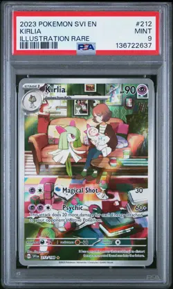 2023 POKEMON SVI EN SCARLET & VIOLET 212 KIRLIA ILLUSTRATION RARE PSA 9 - Image 1