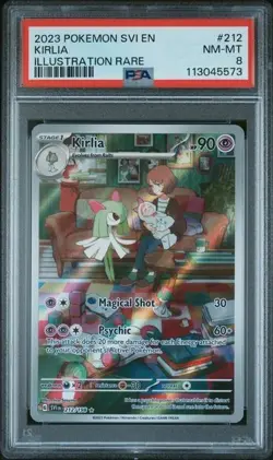 2023 POKEMON SVI EN SCARLET & VIOLET 212 KIRLIA ILLUSTRATION RARE PSA 9 - Image 1