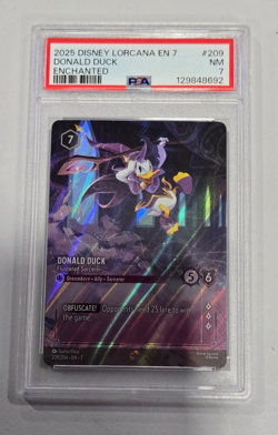 Donald Duck Flustered Sorcerer Enchanted Disney Lorcana EN 7 PSA 7 - Image 1
