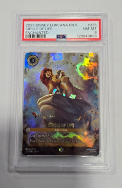 2025 DISNEY LORCANA EN 9-FABLED ENCHANTED #225 225/209 CIRCLE OF LIFE MINT PSA 8 - Image 1