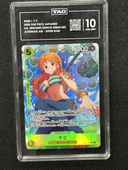 Nami 2025 One Piece Japanese Alt Art Super Rare TAG 10 H7774619 PSA #EB03-053 - Image 1