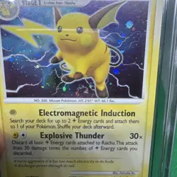 2007 POKEMON RAICHU MYSTERIOUS TREASURES HOLO SWIRL #15/123 CGC 8 NEAR MINT - Image 3