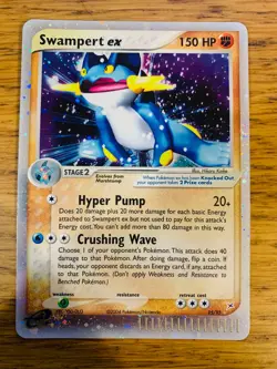 LP! Swampert EX (95/95) Team Magma vs Team Aqua Holo Ultra Rare Pokemon Card! - Image 1