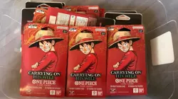 LOT OF 40 One Piece OP-13 Carrying on His Will Sleeved Blister Booster Packs - Image 1