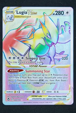2022 Lugia VSTAR - 202/195 Pokemon Silver Tempest Secret Rare Card NM TCG STAR - Image 1