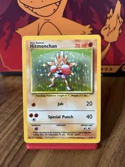 Hitmonchan Holo Rare Card 007/102 Base Set Pokemon TCG - Image 1