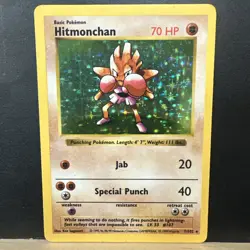 Hitmonchan 007/102 Base Set (Shadowless) Holo- Vintage Pokemon Card - Image 1
