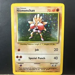 Hitmonchan 007/102 Base Set Holo Rare - Vintage Pokemon Card - Image 1