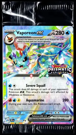 Pokemon Vaporeon ex 023/131 Prismatic Evolutions Surprise Box Sealed Promo Card - Image 1
