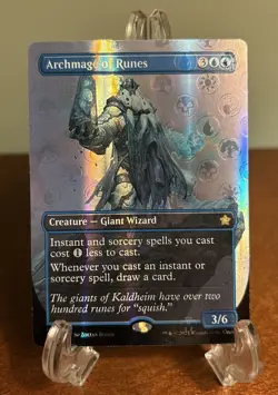 MTG Archmage of Runes Borderless Mana Foil Foundations FDN LP Foil Magic #372 - Image 1